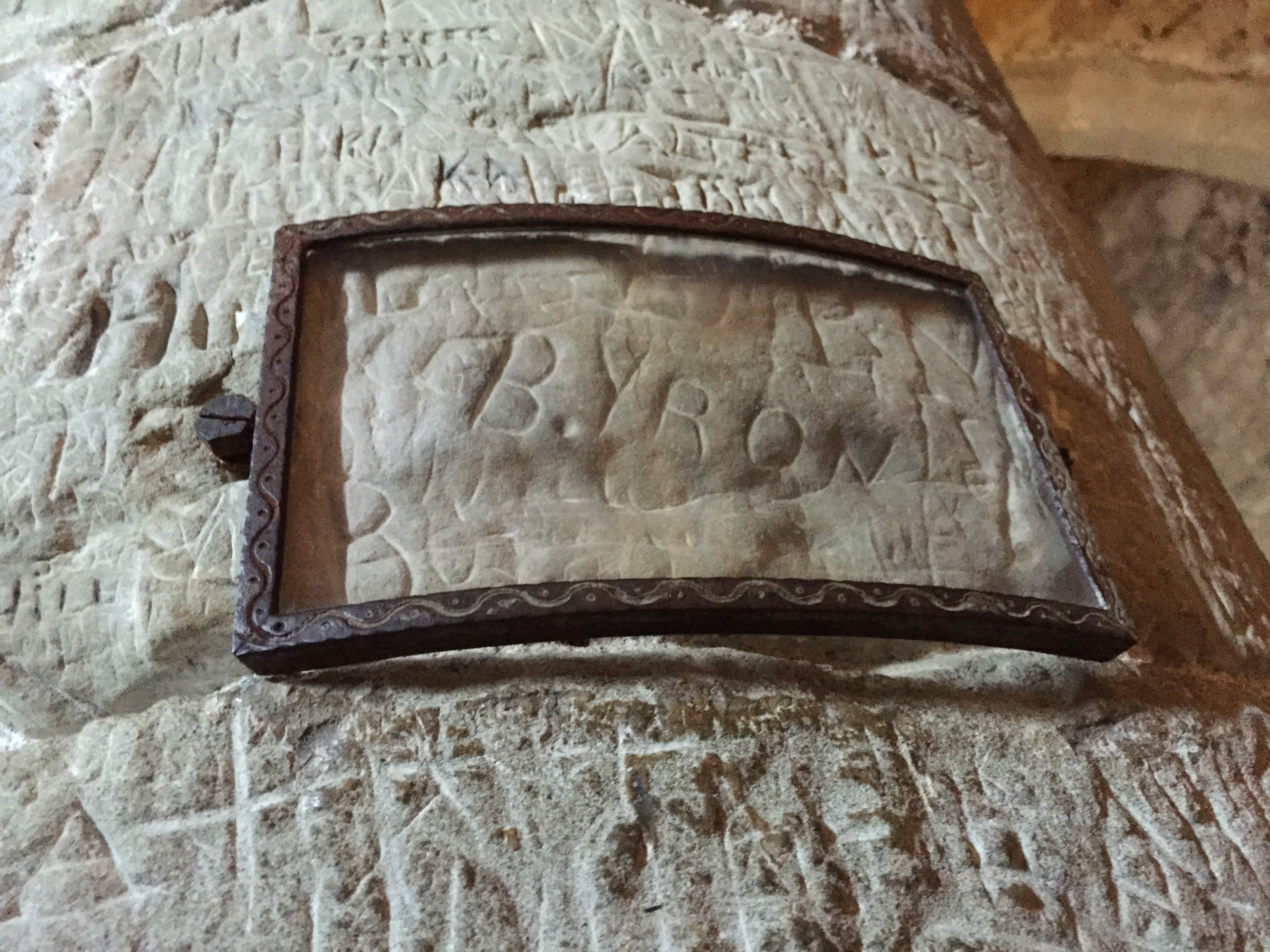 Lord Byron carved his name in the dungeon at Chillon Castle ...