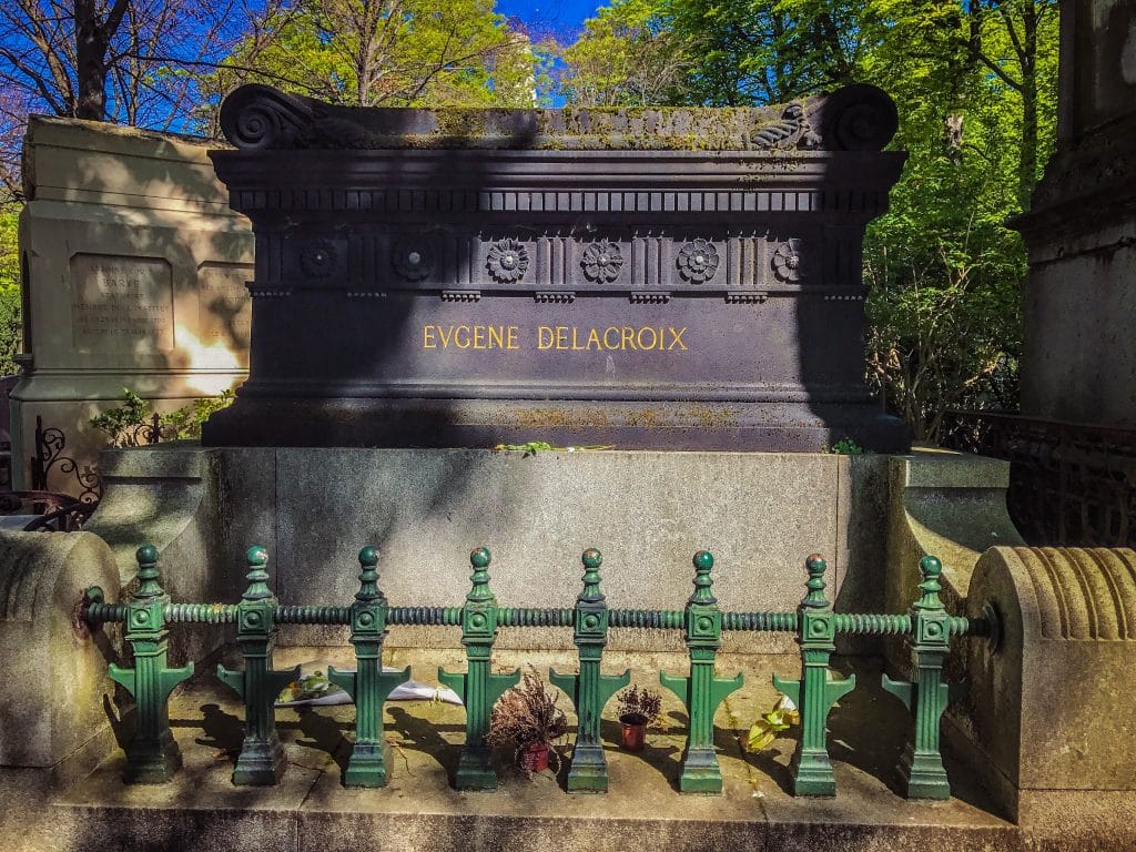 Eugene Delacroix’s grave Pere Lachaise Hillfamily dot net