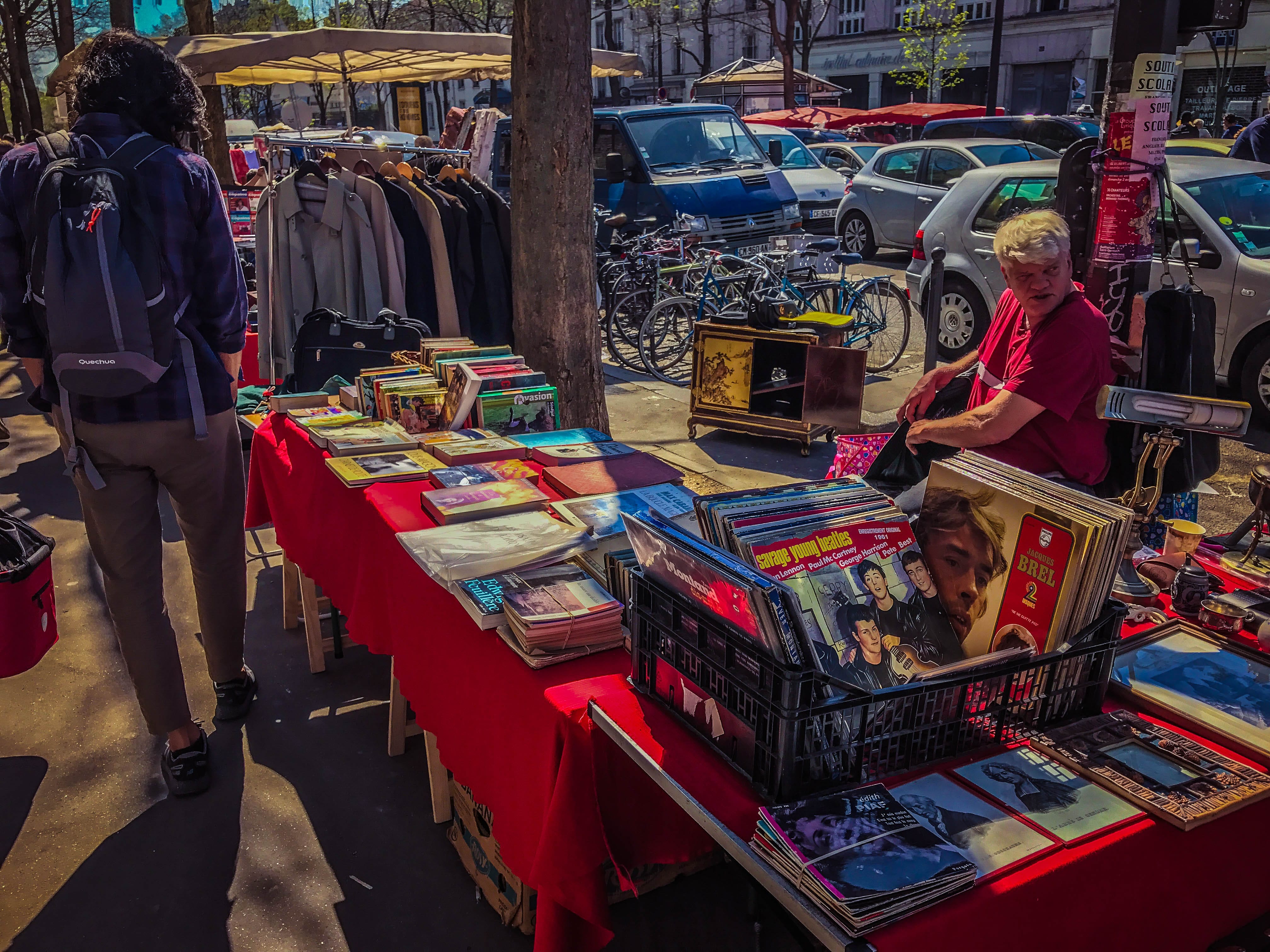 Flea market near Pere Lachaise – Savage Young Beatles record on display